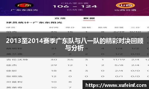 2013至2014赛季广东队与八一队的精彩对决回顾与分析